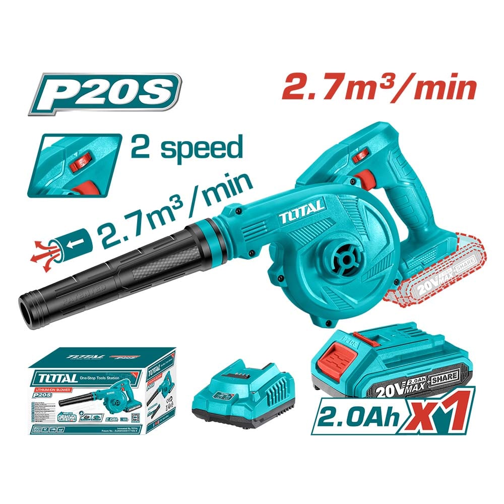 Cordless Blower With 1 X 2ah 20 v Battery and Fast Charger